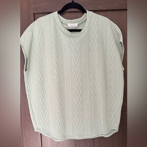 First Love Light Green Textured Blouse